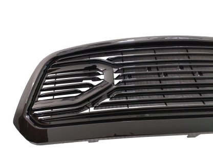 For 2013-2018 Dodge Ram 1500 Front Grille Big Horn Style Grill Glossy Black + Letter Chrome