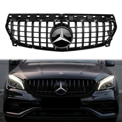 Mercedes Benz W117 2013-2019 CLA180 CLA200 CLA250 CLA260 GT Style Front Grill Glossy Black Grille W/ Emblem 