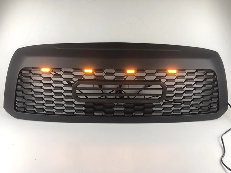 For 2010-2018 Toyota Sequoia Grille Matte Black Front Grill W/ Letters & LED Lights