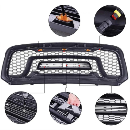 For 2013-2018 Dodge RAM 1500 Rebel Style Front Grille w/ Letter