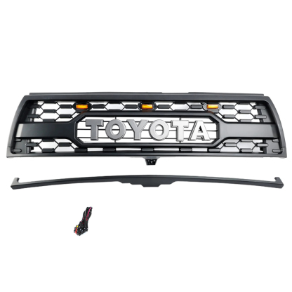 For 1996-2002 Toyota 4Runner Grill TRD PRO Style Front Grille With Light & Letters Matte Black 