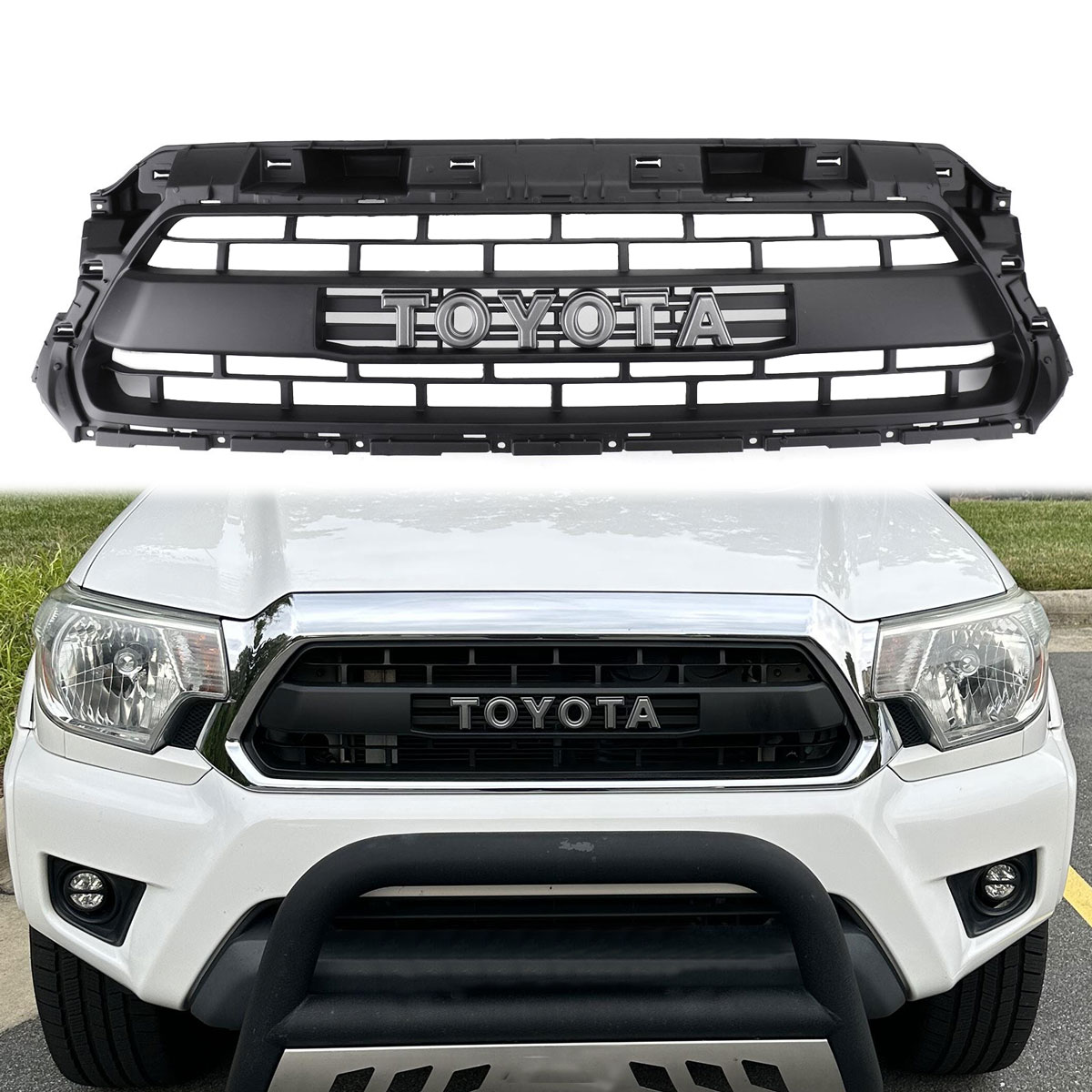 Front Grille For Toyota Tacoma TRD Pro 2012 2013-2015 Bumper Grill Mesh w/Letter