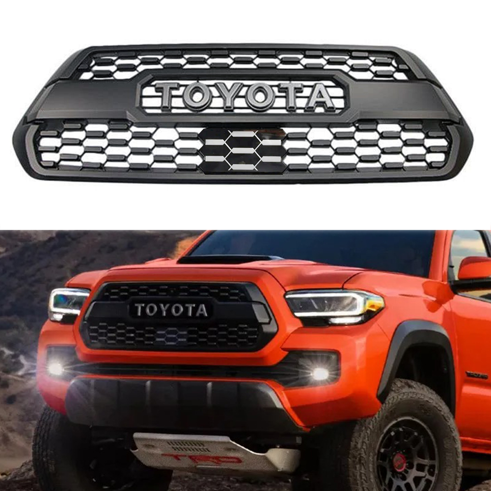 For 2016-2023 Toyota Tacoma Front Grille With Garnish Sensor Matte Black