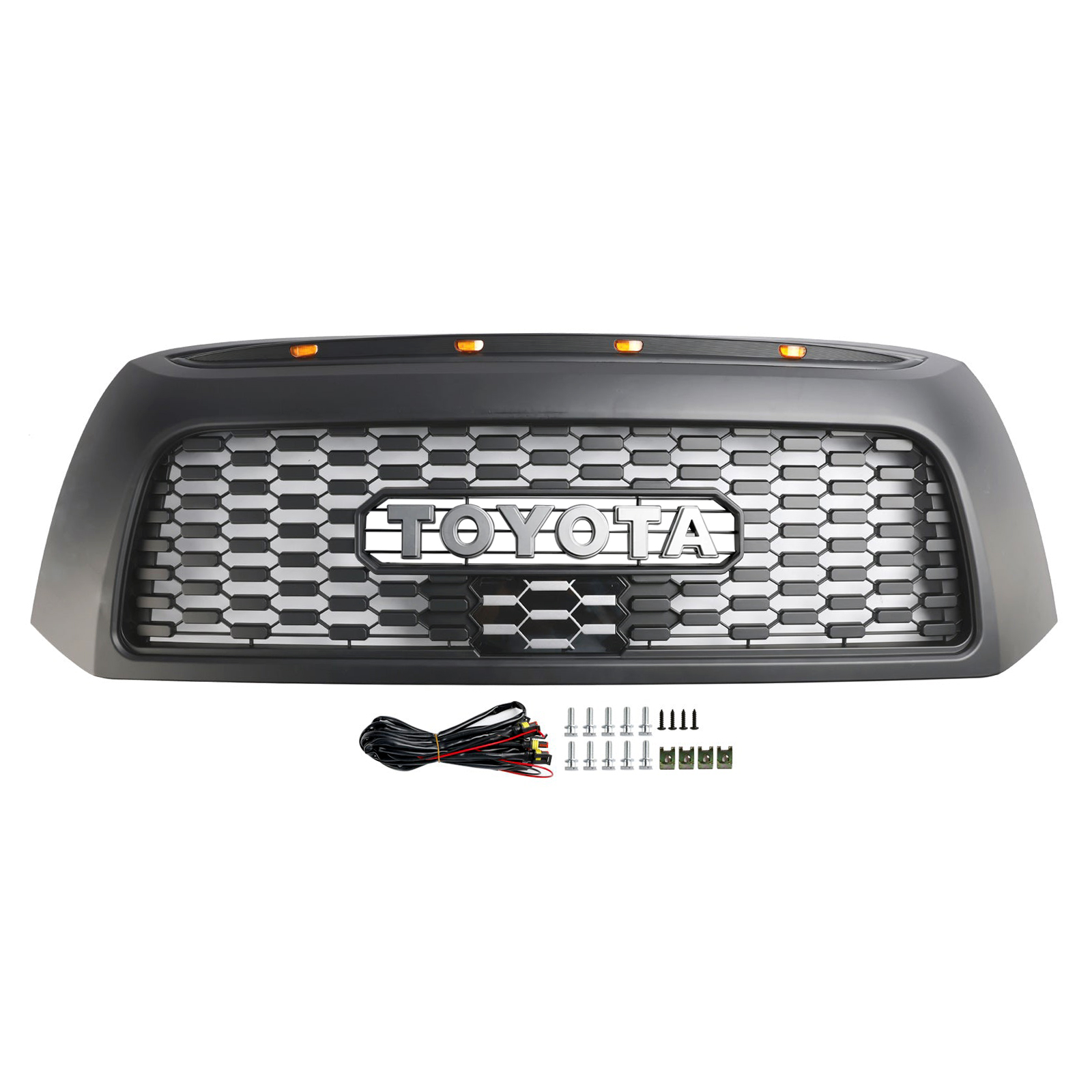 For Toyota Tundra 2007-2009 Grille Front Bumper Grill With LED Light Matte Black