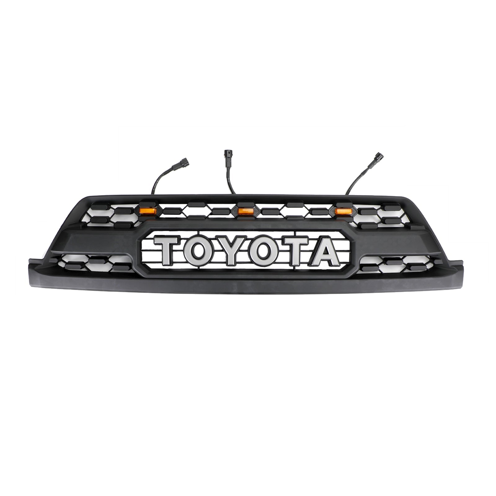 Front Grille For 2003-2005 Toyota 4Runner Grill Matte Black W/ Letters Led Lights