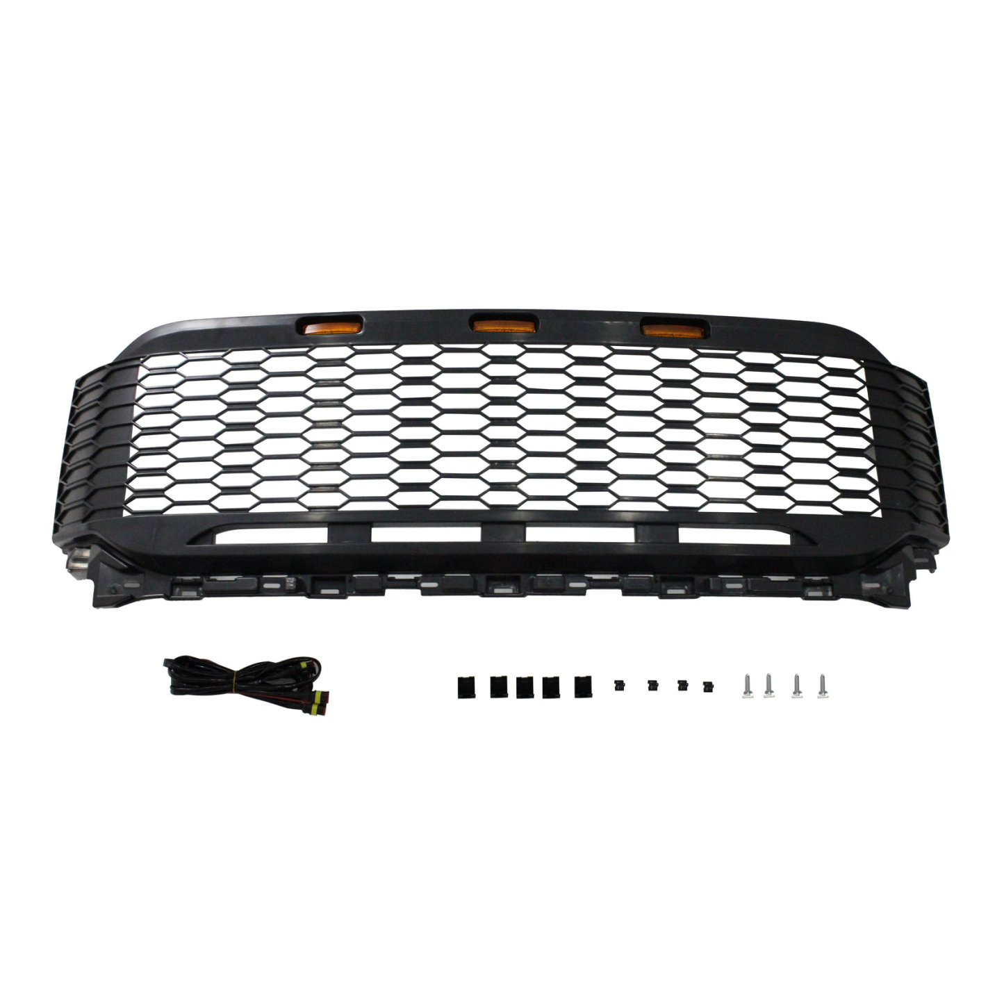 Front Grill For 2021 2022 2023 Ford F150 Bumper Grille Raptor Style W/LED Light