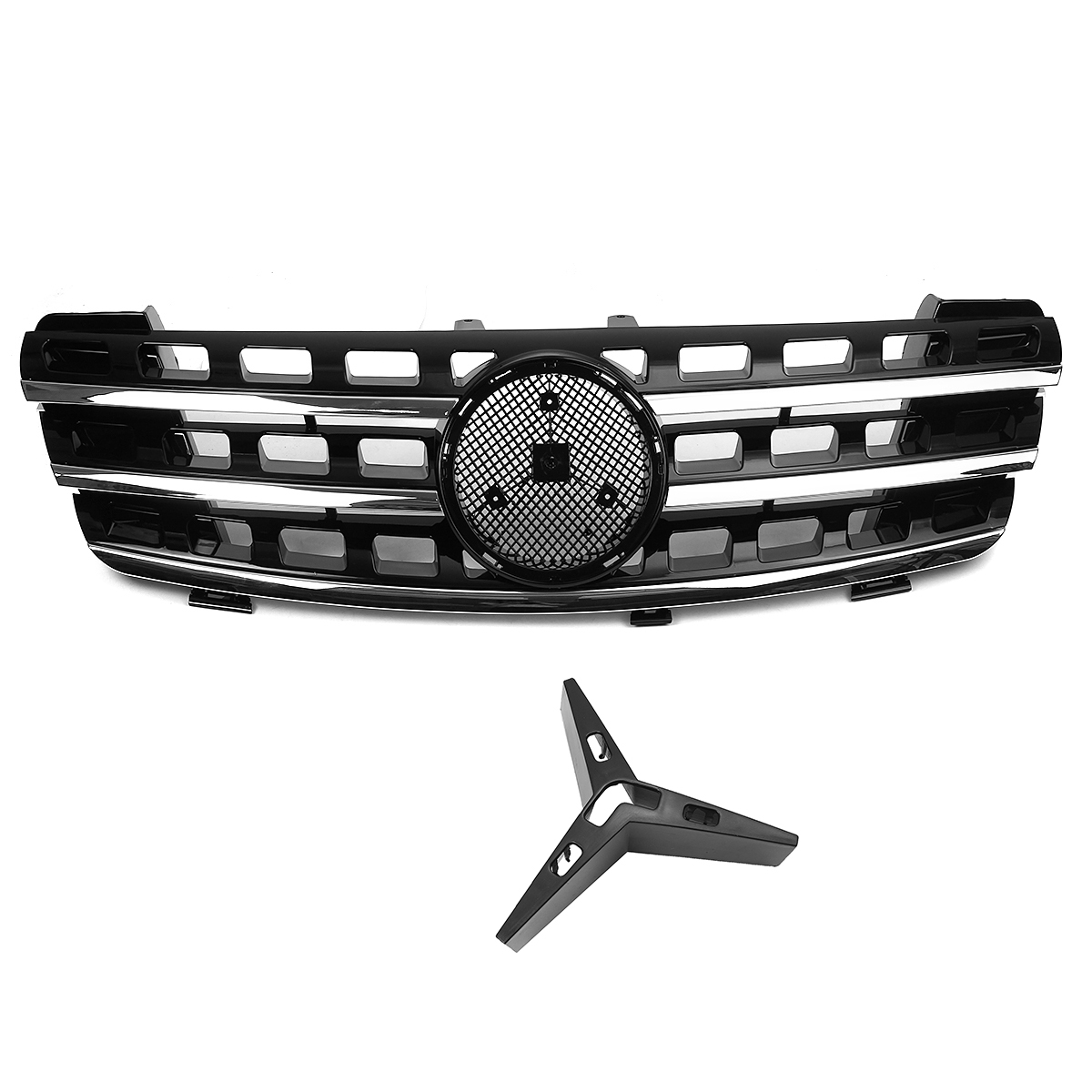 Gloss Black GT Grille For Mercedes M-Class W164 ML320 ML350 ML550 – 2009-2012, ABS Plastic, By V6 Auto Parts Ltd