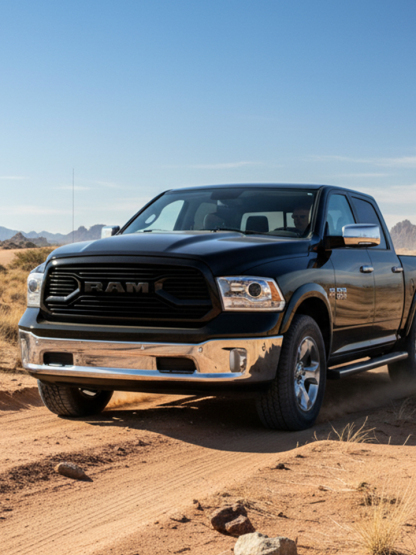 For 2013-2018 Dodge Ram 1500 Grill Big Horn Style Front Grille with Letter Matte Black