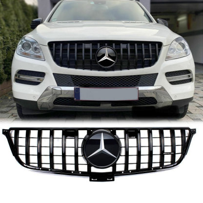 GT Style Front Grille Gloss Black For Mercedes Benz W166 2012-2015 ML350 ML400 ML550 ML63AMG