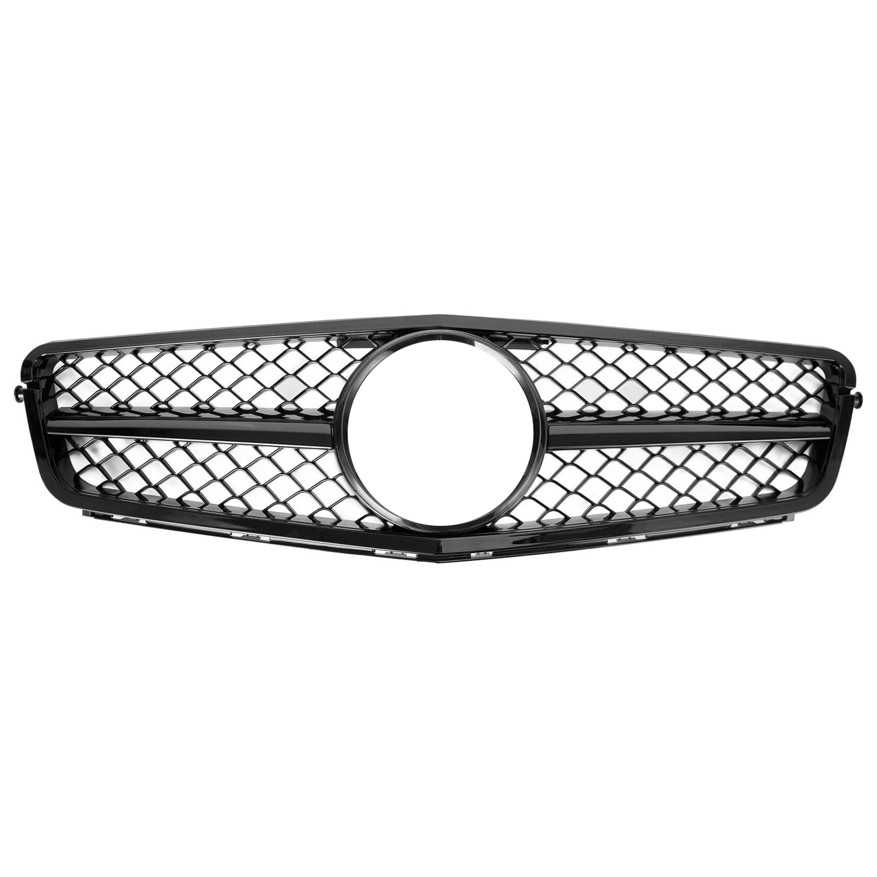 Gloss Black Grill Front Grille w/Emblem For Mercedes Benz W204 C250 C350 2008-2013