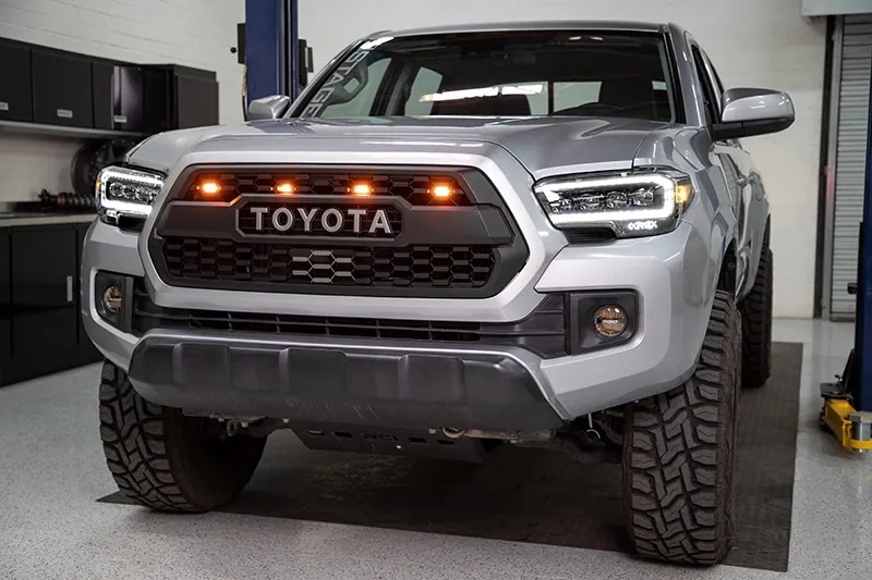 For 2016-2022 Tacoma TRD Pro Front Grille Bumper Hood Matte Black Grill W/Letter