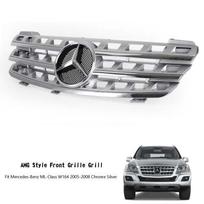 For Mercedes Benz W164 ML320 ML350 ML550 Grill 2005-2008 Front Grille W/Emblem