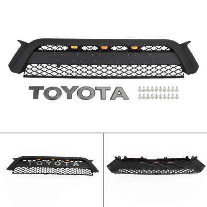 Front Grille For 2010 2011 2012 2013 Toyota 4Runner Grill W/ Lights Matte Black