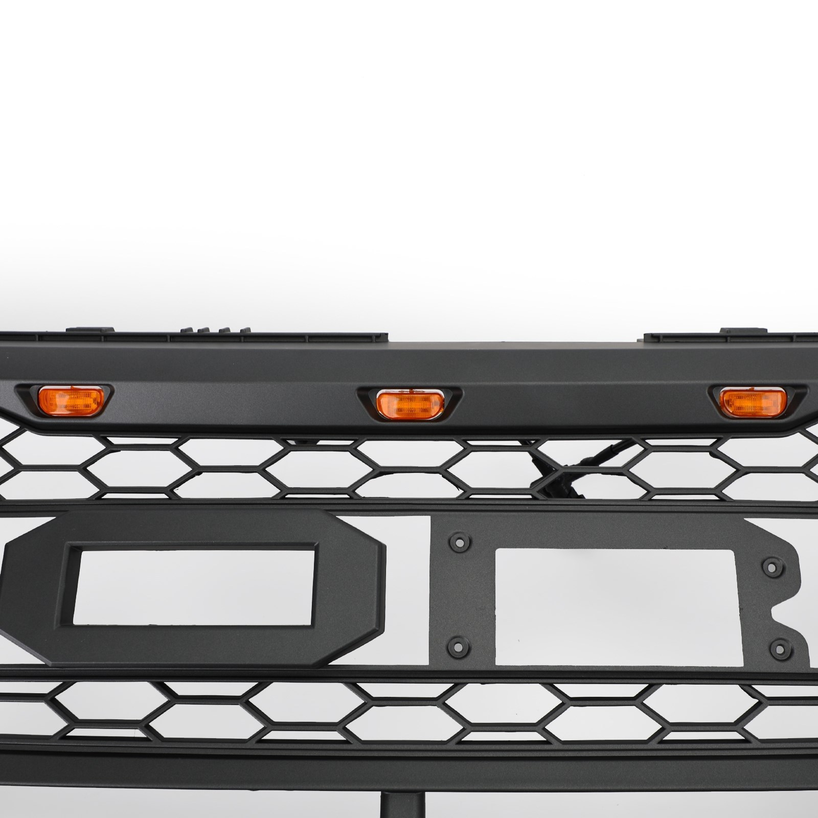For 2016-2018 Ford Explorer Raptor Style Front Grille W/Lights & Letters Black