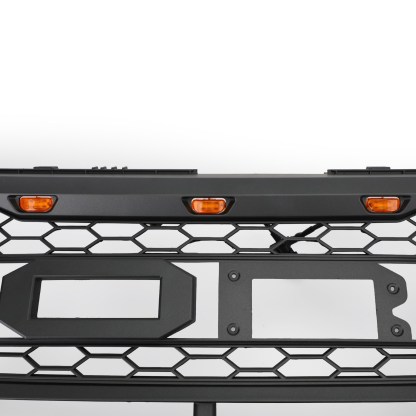 For 2016-2018 Ford Explorer Raptor Style Front Grille W/Lights & Letters Black