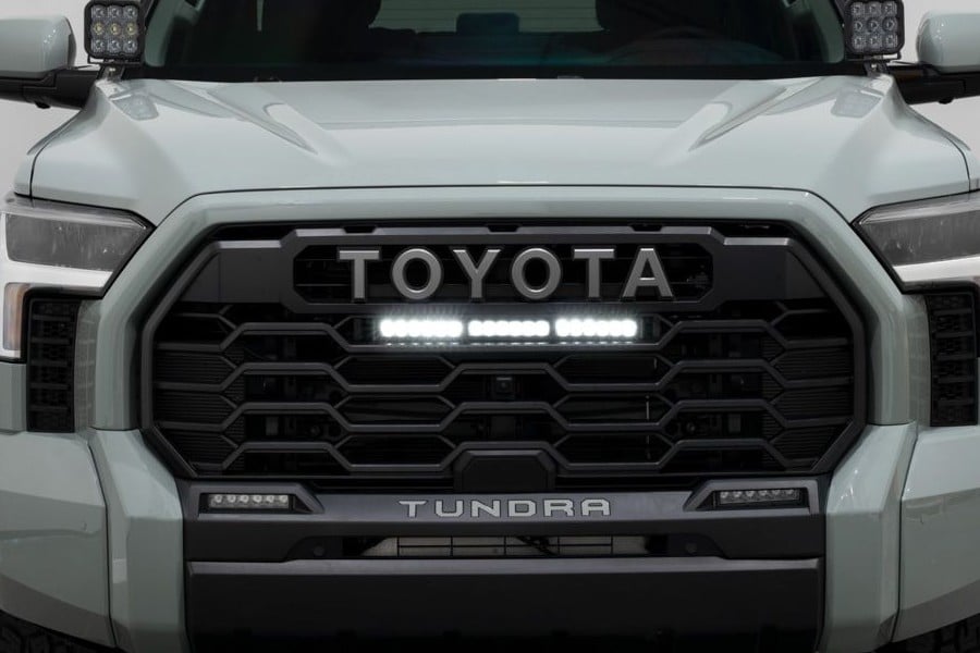 Front Grille For 2022-2023 Toyota Tundra Trd Pro Grill W/ Light & Letter