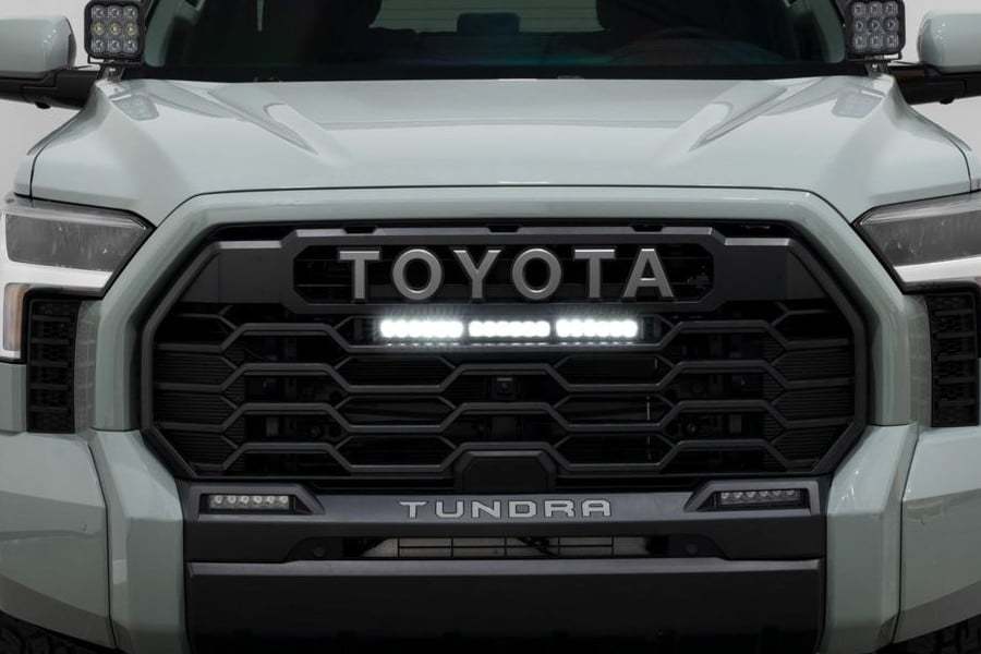 Front Grille For 2022-2023 Toyota Tundra Trd Pro Grill W/ Light & Letter