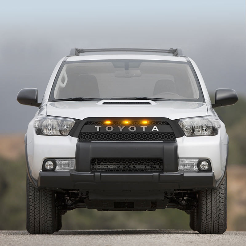 Front Grille For 2010 2011 2012 2013 Toyota 4Runner Grill W/ Lights Matte Black