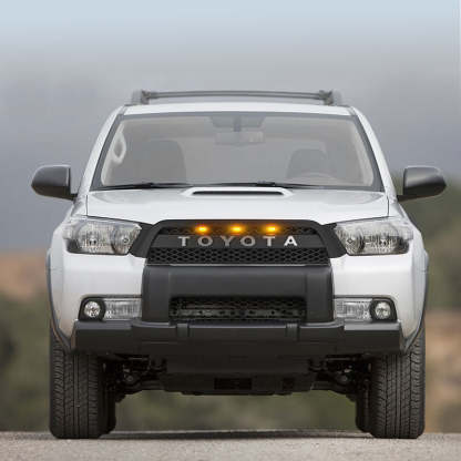 Front Grille For 2010 2011 2012 2013 Toyota 4Runner Grill W/ Lights Matte Black
