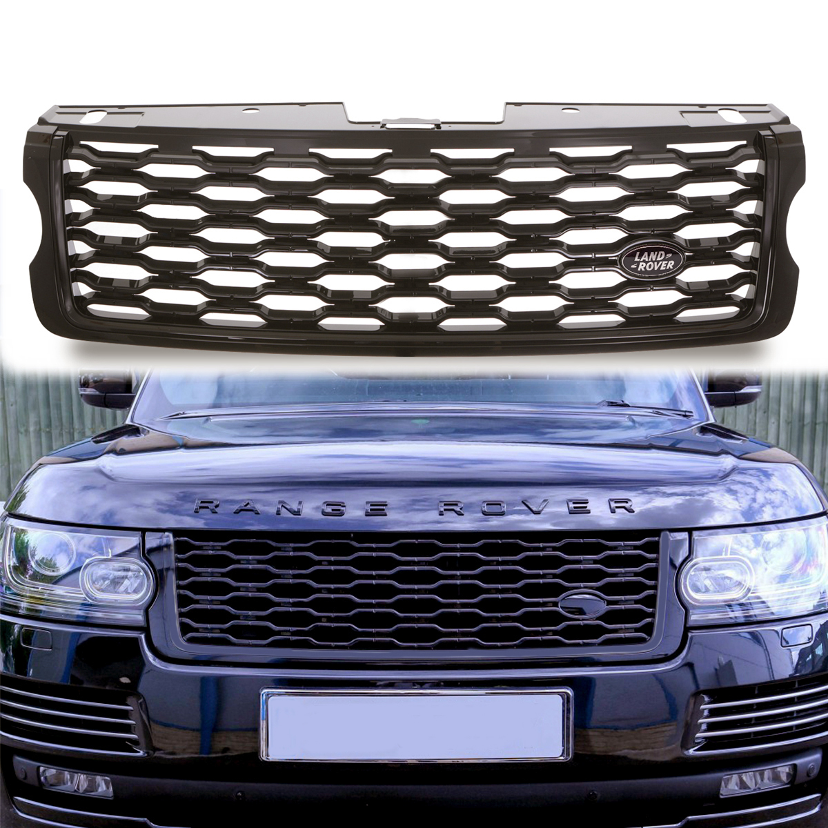 Front Bumper Grill Glossy Black Mesh Grille For Range Rover Vogue L405 2013-2017