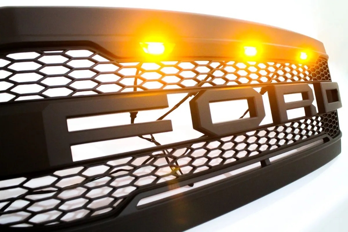 For 2005-2007 Ford Super Duty F250 F350 F450 F550 Grill Raptor Style Grille w/Led Light