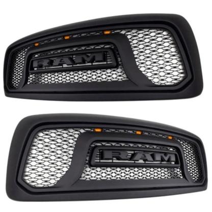 For 2002-2005 Dodge RAM 1500 Rebel Style Front Grille Black w/ Letters