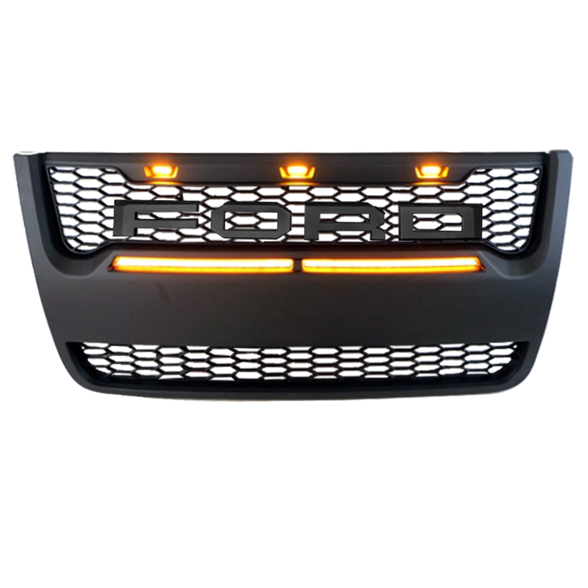 Front Grille For FORD EXPLORER 2006-2010 w/ Light Bar w/Letters Matte Black
