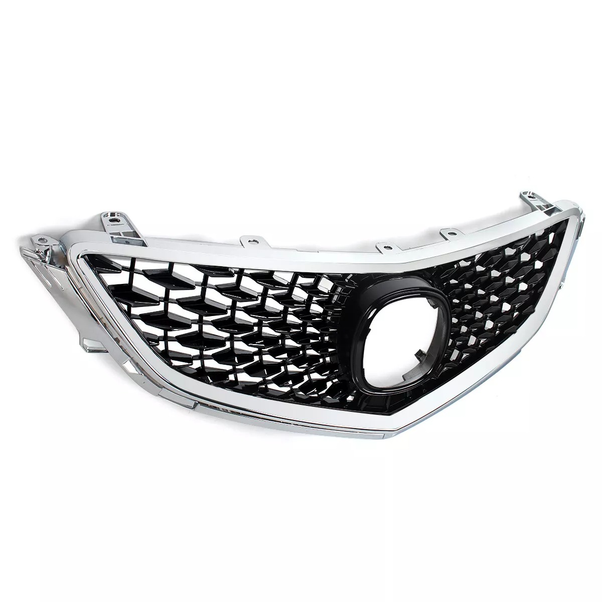 For 2015-2017 Honda Acura TLX Grille Upgrade 2018 Acura TLX Style Grill with Emblem Chrome + Glossy Black 