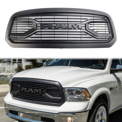 For 2013-2018 Dodge Ram 1500 Grill Big Horn Style Front Grille with Letter Matte Black