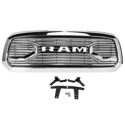 For 2013-2018 Dodge Ram 1500 Grill Big Horn Style Chrome Front Grille with Letter
