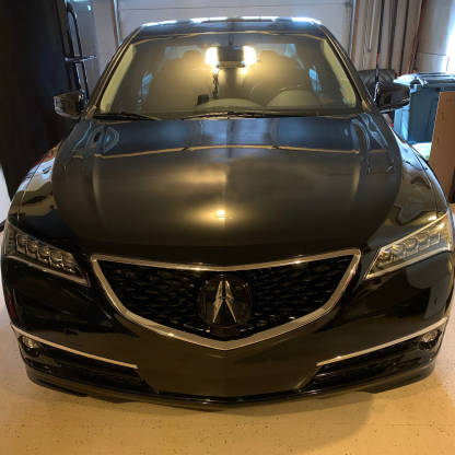 For 2015-2017 Honda Acura TLX Grille Upgrade Grill with Emblem Chrome + Glossy Black 