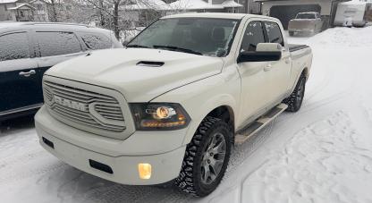 For 2013-2018 Dodge Ram 1500 Front Grill Upgrade Big Horn Style Grille Mesh Glossy White