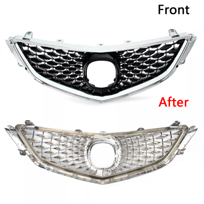 For 2015-2017 Honda Acura TLX Grille Upgrade 2018 Acura TLX Style Grill with Emblem Chrome + Glossy Black 