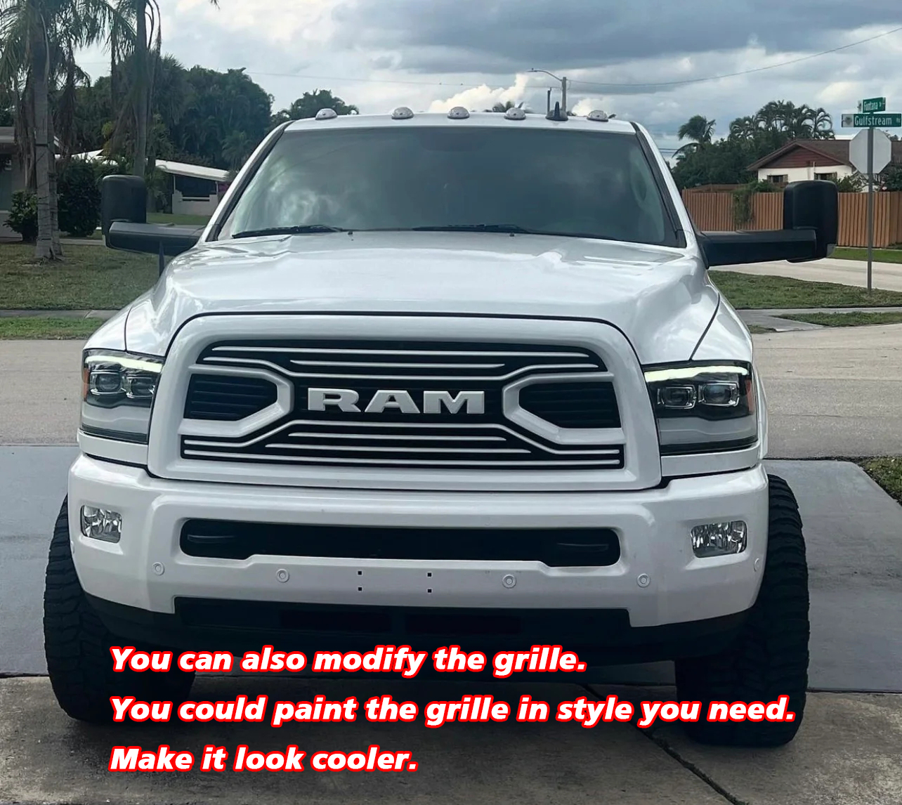 Big Horn Style Front Grille for 2010-2018 RAM 2500 3500 Grill W/Letter