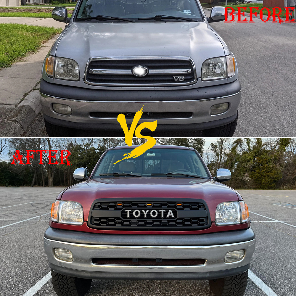 Front Grill For 2000-2002 Toyota Tundra Grille With Led Lights w/ Letter