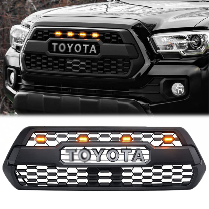 For 2016-2022 Toyota Tacoma Trd Pro Front Grill Matte Black Grille With Letter