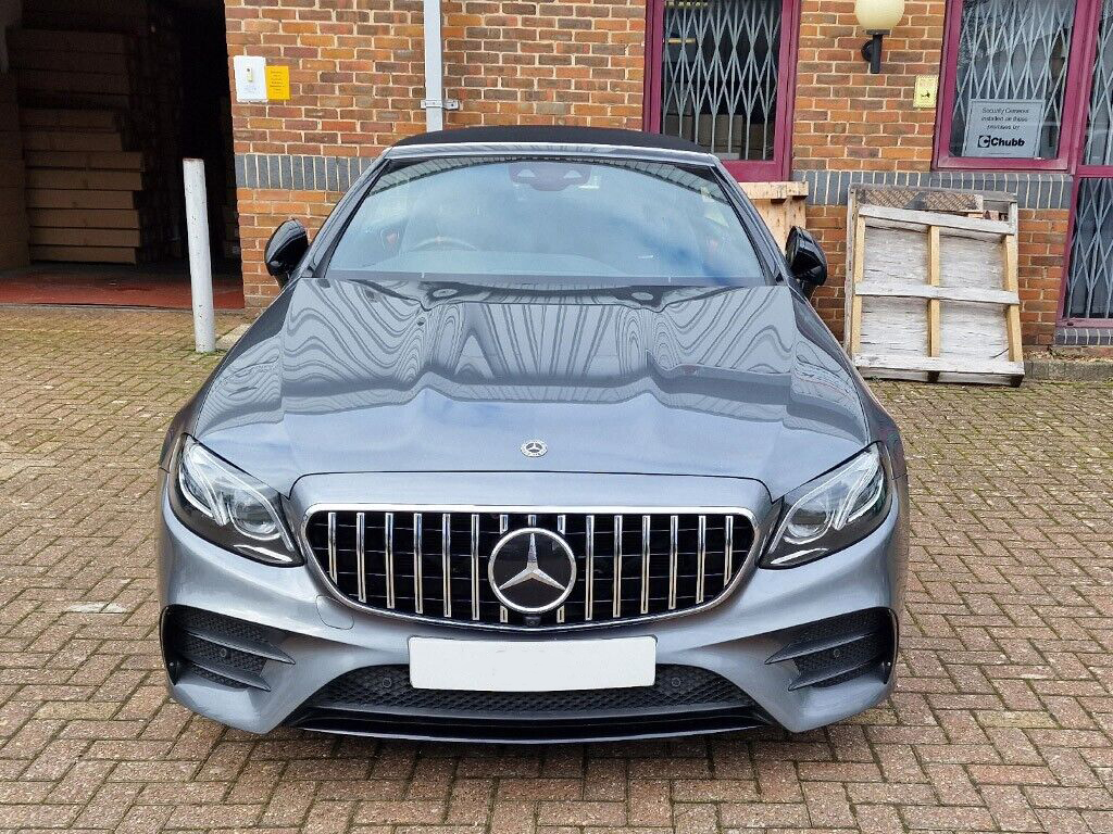 GT R Grille Fit Mercedes Benz W213 E-CLASS 2016-2020 W/ Camera Hole Black