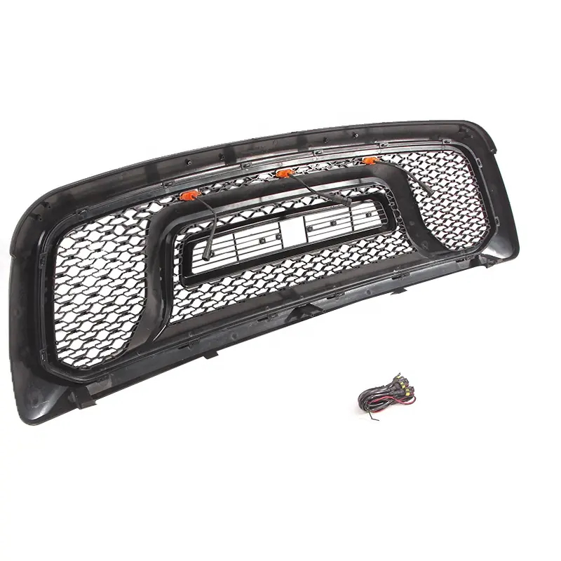For 2009 2010 2011 2012 Dodge Ram 1500 Front Grille Rebel Style Grill with LED Light & Letter