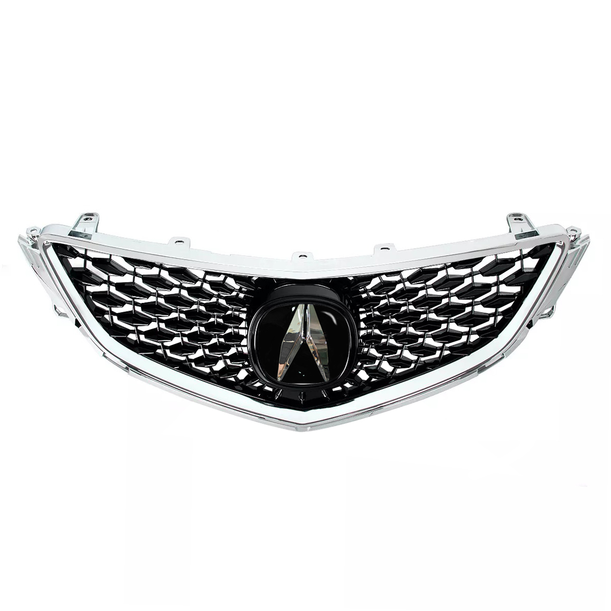 For 2015-2017 Honda Acura TLX Grille Upgrade 2018 Acura TLX Style Grill with Emblem Chrome + Glossy Black 