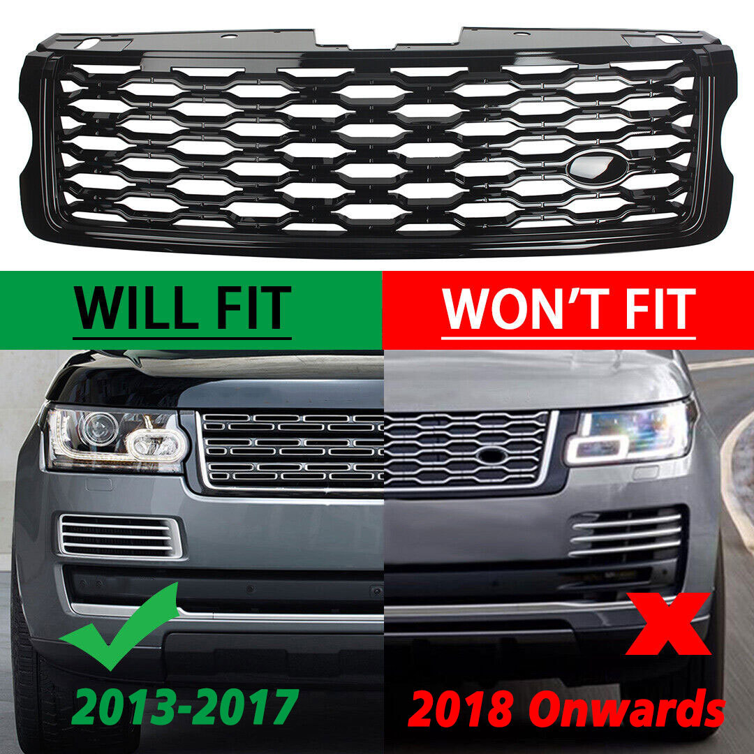 FACELIFT 2018 LOOK GRILL GRILLE FOR RANGE ROVER VOGUE L405 GLOSS BLACK 2013-2017