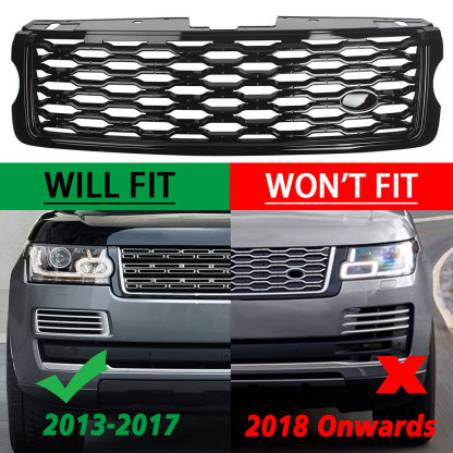 FACELIFT 2018 LOOK GRILL GRILLE FOR RANGE ROVER VOGUE L405 GLOSS BLACK 2013-2017