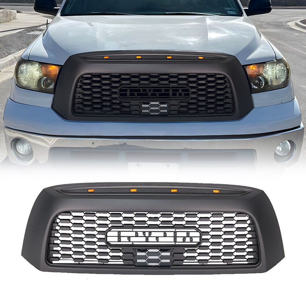 For Toyota Tundra 2007-2009 Grille Front Bumper Grill W/LED Light Matte Black