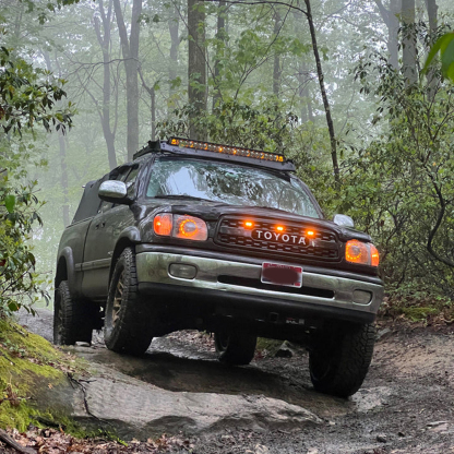 Front Grille For Toyota Sequoia 2001-2004 Grill w/LED Lights w/Led Light Matte Black