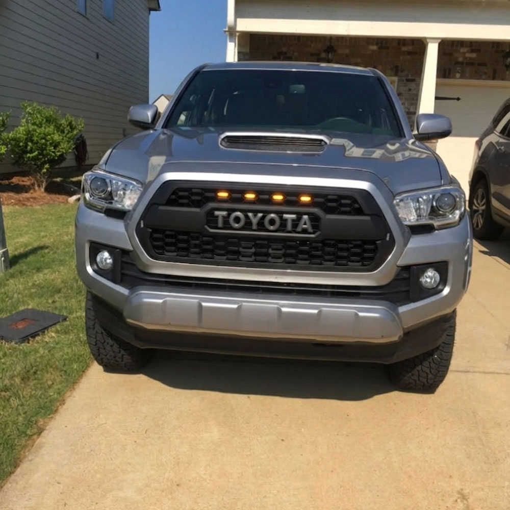 For 2016-2023 Toyota Tacoma Grill Trd Pro Style Front Grille W/ Light + Sensor Cover