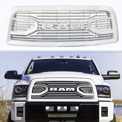 For 2013-2018 Dodge Ram 2500 3500 Grille Big Horn Style Front Grill Bright White Mesh with Letter
