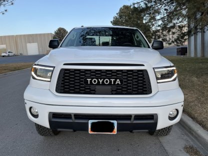 For 2010-2013 Toyota Tundra TRD PRO Front Bumper Grille Grill W/ Letters Matte Black