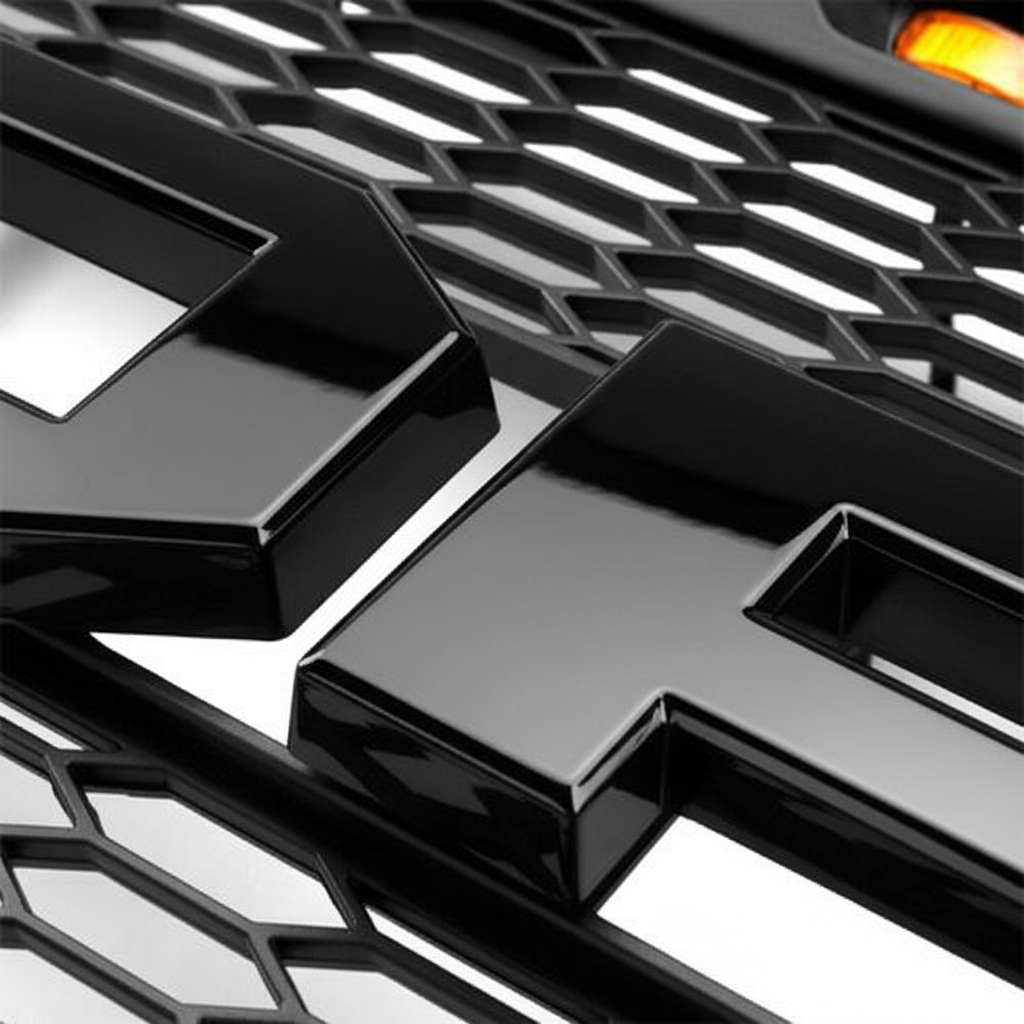 For 2009-2014 Ford F150 F-150 Front Grille Raptor Style Grill with 3 Amber LED Light Glossy Black