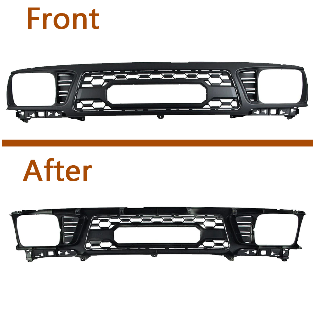 Front Grill For Toyota Tacoma 1995 1996 Bumper Grille With Letters w/LED Lights Matte Black