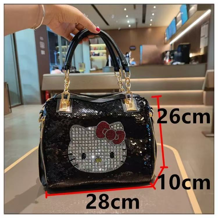 Noble diamond-inlaid leather women's bag