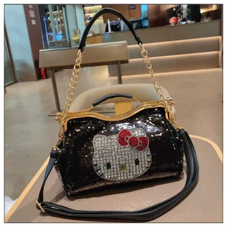 Noble diamond-encrusted leather handbag